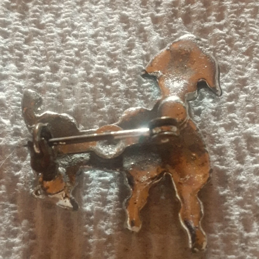 Elegant Black and Silver Tone Poodle Dog Brooch